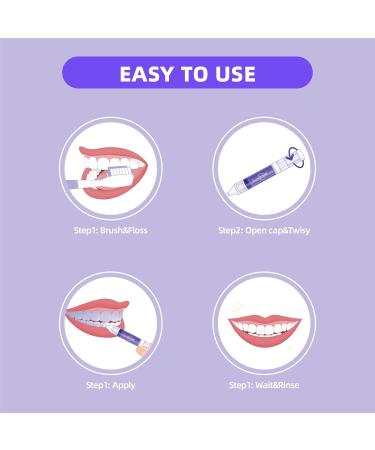 V34 Purple Teeth Whitening Gel Pens - Non-Sensitive 25% Carbamide Peroxide Color Corrector - 3 Pack (4ml Each - Buy Online on GoSupps.com
