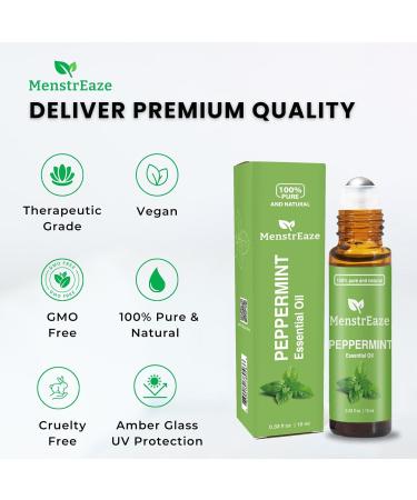 Peppermint Essential Oil Roll On Migraine & Headache Support High Potency Mentha Piperita 100% Pure Natural Refreshing and Calming Nausea Support 10ml - Buy Online on GoSupps.com