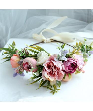 UUPP Bridal Flower Headband | Adjustable Ribbon | Wedding & Festivals - Buy Online on GoSupps.com