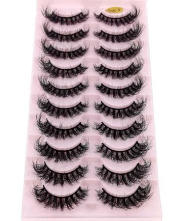 10pairs Densely Curled 3d Faux Mink Eyelashes For Natural-looking Lengthening Cross-over Voluminous Curly Lashes Suitable For Daily Wear And Stage Makeup (Style 3)