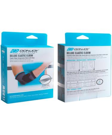 Buy DonJoy DA161ES02-BLK-L Deluxe Elastic Elbow Brace for Sprains Strains Golfer's & Tennis Elbow - Large Black - Fast International Shipping - Buy Online on GoSupps.com