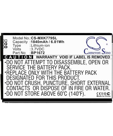 BP1672 1840mAh Battery - Compatible with K779HSDG_P K779HSDL K779 | 3.7V International Shipping - Buy Online on GoSupps.com