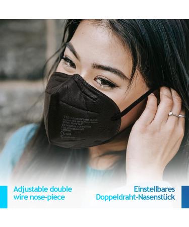 Buy Virshields FFP2 Mundsprung Mask - 94% PFE 99.99% VFE 5-Layer Protection EN 149 Certified Available in Black - 20 Pack for International Shipping - Buy Online on GoSupps.com