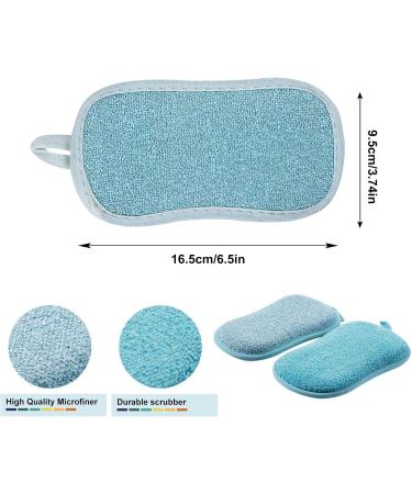 Reusable Microfiber Kitchen Cleaning Sponges - 4 Pack Multicolored Pot & Dish Scrubbers - Buy Online on GoSupps.com