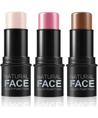 Bronzer Stick Highlighter Stick 3 PCS Contour Stick Waterproof Long Lasting Highlighter Makeup Stick Lightweight Multi-use Cream Contour Buildable Face Makeup Kit for Cheeks Lips All Skin - Buy Online on GoSupps.com