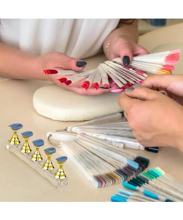 Prously 2 Sets Magnetic Nail Display Stand for Fingernail DIY Art - Gold | False Nail Manicure Tool for Home & Salon - Buy Online on GoSupps.com