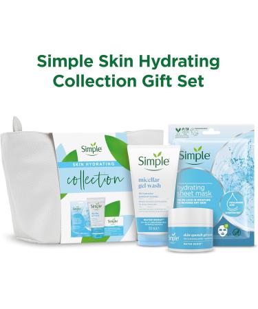 Simple Skin Hydrating Collection Gift Set of Beauty Products with a Beauty Bag Facial Wash Sheet Mask & Moisturiser 3 piece - Buy Online on GoSupps.com