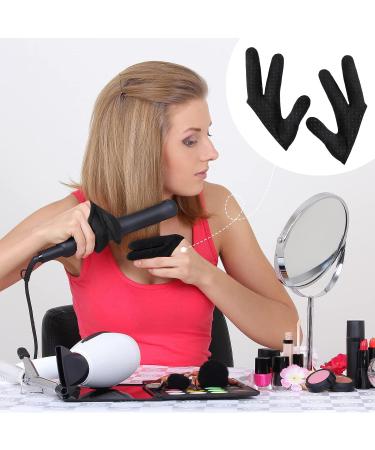 2 Pieces Heat Resistant Gloves 3 Finger Mittens Protection Gloves Curling Wand Glove Reusable Heat Gloves for Barber Hair Styling Curling Perming Hair Straightening - Buy Online on GoSupps.com