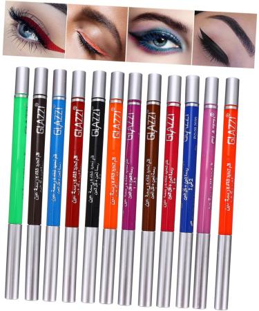 FRCOLOR 12 Pcs 1 Set Shadow Set Eyeshadow Colored Eyeliners Waterproof Eyeliners To Rotate Lasting 1 count (Pack of 1) Colorful - Buy Online on GoSupps.com