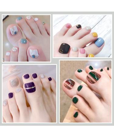 SILPECWEE Toe Nail Stickers - 40 Sheets Full Nail Wraps for Women | Self Adhesive Gel Nail Strips with Nail File | Manicure Sticker Nails Accessories - Buy Online on GoSupps.com