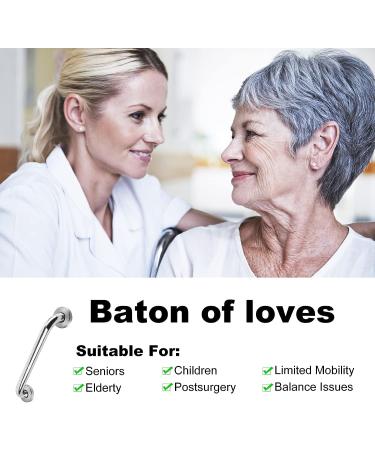 2 Pack 12 Inch Shower Grab Bars  LONVICHTT Stainless Steel Shower Handle  Bathroom Safety Bars  Elderly  Pregnant  Handicap Senior Assist Bath Handle - Buy Online on GoSupps.com