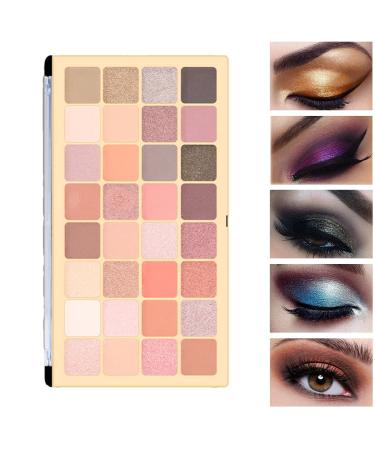 Matte and Shimmer Eyeshadow Waterproof Nude Eyeshadow Palette 32-Color Eye Makeup Matte Shadow Long Eyeshadow Make up Palettes Highly Pigmented Eyeshadows with Shimmers for Smokey Makeup