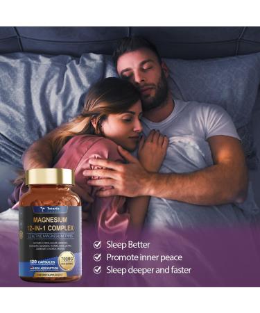 Totaria Magnesium Complex 700mg 12 in 1 Magnesium Supplement with Glycinate Citrate Malate Oxide Taurate Aspartate Orotate Magnesium Relaxation Muscle Heart Support Vegan 120 Capsules 120 Count (Pack of 1) - Buy Online on GoSupps.com