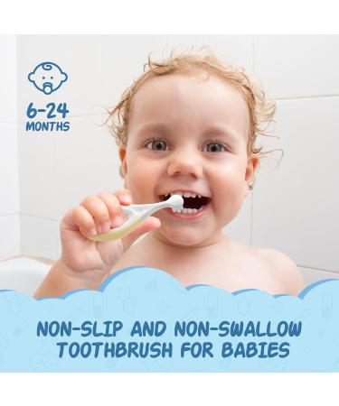 Ultra Soft Baby Toothbrush Set for 6-24 Months | Gentle Gum Care for Toddlers - Yellow & Green - Buy Online on GoSupps.com