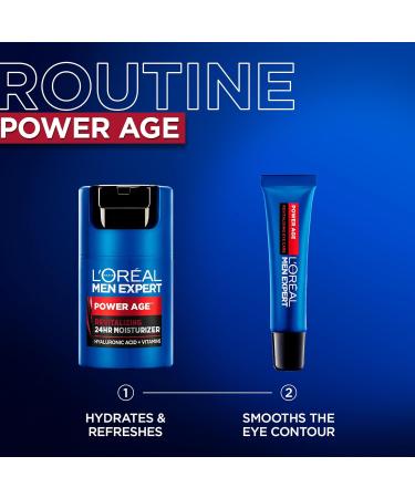 L'Or al Paris Men Expert Power Age Revitalizing Eye Care with Hyaluronic Acid Reduces the Look of Wrinkles Dark Circles & Eye Bags 15 mL Eye Cream 15ml - Buy Online on GoSupps.com