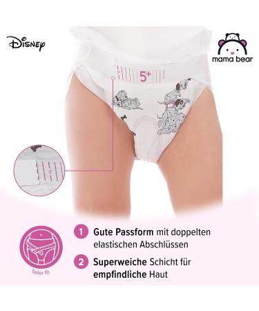 Mama Bear Disney Ultra Dry Diapers Size 5+ (11-17 kg) - Monthly Box of 144 (2 Packs of 72) - Best International Shipping - Buy Online on GoSupps.com