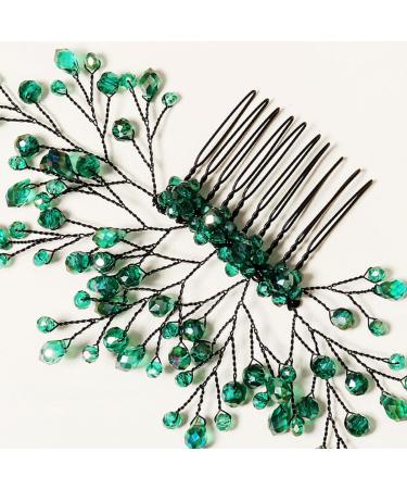 Ipetboom Green Branches and Leaves Hair Comb Rhinestone Hair Wedding D cor Bridal Hair Comb Bride Hair Clip Bride Wedding Hair Comb Styling Hair Clips Crystal Banquet Leaf Metal - Buy Online on GoSupps.com