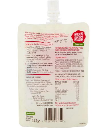 The Spice Tailor Indian Pastes Butter Chicken Curry Paste 125 g Packet (Pack of 1) - Buy Online on GoSupps.com