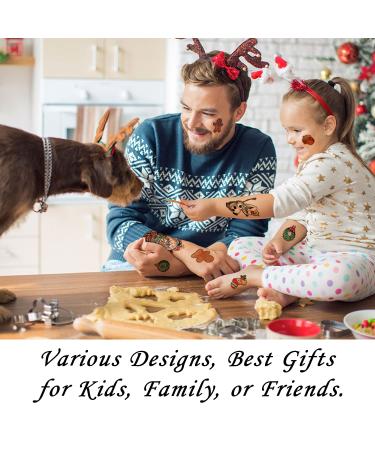 SOOVSY Christmas Temporary Tattoo Sticker Set - 40 Sheets for Kids Party, Santa Claus, Rudolph, Snowman, Tree, Hat, Stocking Designs - Fun Holiday Temp Tattoos for Girls & Boys - Buy Online on GoSupps.com