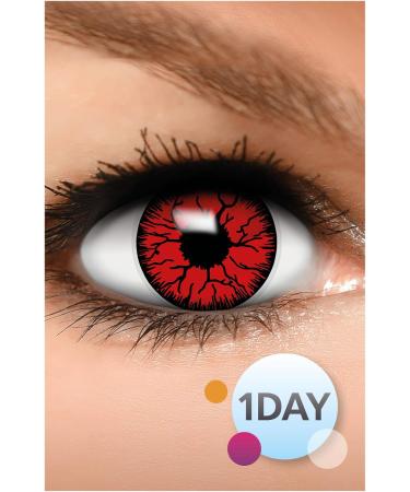 FXEYEZ Red Devil Colored Contact Lenses for Halloween | 2 Pieces - No Prescription Needed | Perfect for Cosplay Carnival & Anime - Buy Online on GoSupps.com