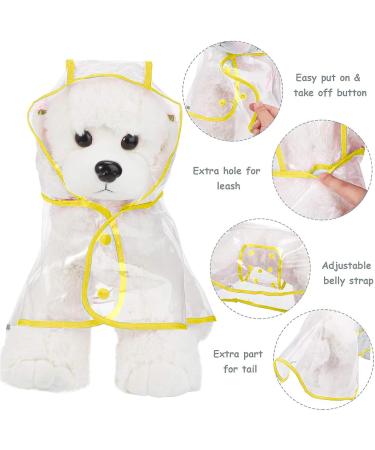 Shop Petcute Waterproof Dog Raincoat - Transparent PVC Hooded Design for Medium & Large Dogs - Breathable Button Closure - Yellow - Buy Online on GoSupps.com