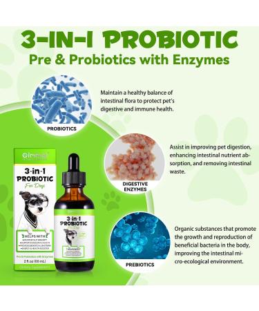 Probiotic for Dogs 3 in 1 probiotics Drops for Gut Health Relieve Diarrhea and Indigestion Dog Digestive Immune Bowel Support for All Ages and Breeds Dogs Bacon Flavor - 60ml / 2 fl.oz - Buy Online on GoSupps.com
