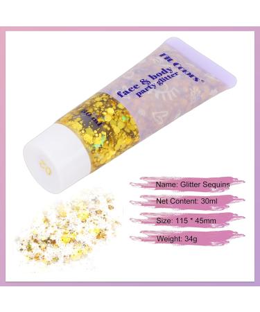  Bestauty Bestauty Glitter Body Gel 30ml glitter for face hair lips nails DIY long-lasting for festivals parties makeup (gold 30ml) - Buy Online on GoSupps.com