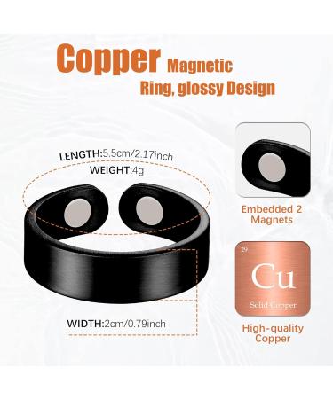 Jeracol Men Magnetic Bracelet and Copper Ring Set - Ultra Strength Titanium Steel, Adjustable Size - 3500 Gauss Magnets - Gift Box Included - Buy Online on GoSupps.com