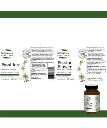 St. Francis Herb Farm | Passion Flower 5:1 Extract Capsules | Sleep Aid | Helps to Alleviate Anxious Restlessness | Eases Transition | Mental Stress Relief | 60 Vegicaps - Buy Online on GoSupps.com