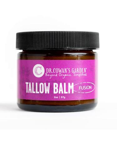 Dr. Cowan's Garden Fusion Tallow Balm - 100% Grassfed Beef Tallow for Skin Beef Tallow for Face Moisturizer Body Lotion Organic Skin Care With Comfrey Lavender Frankincense & Chamomile - 2oz Frankincense Chamomile L