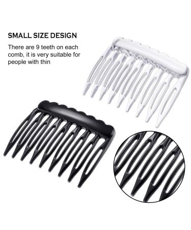 24-Piece Small Plastic French Hair Side Combs for Bridal Wedding Veil - Black/Clear - Buy Online on GoSupps.com