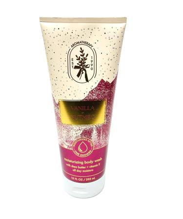 Bath and Body VANILLA + NUTMEG Moisturizing Body Wash with shea butter + vitamin E 10 FL Oz / 295 ml