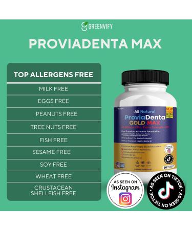 GREENVIFY ProviaDenta Gold Max for Gums and Teeth Health - 40 Billion CFU Advanced Oral Probiotics Fresh Breath Support - 60 Capsules Oral Supplement for Gums and Teeth Supplement (1) - Buy Online on GoSupps.com