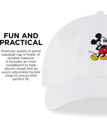 Disney Men's Mickey Mouse Snap-Back Dad Hat in White - Baseball Cap - Buy Online on GoSupps.com