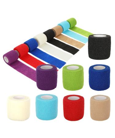 ASelected 8 Rolls Of Self-Adhesive Bandage Wrapped In Color Sports Elastic Breathable Condensed Bandage Wrapped In Roll Bandage Self-Adhesive Winding Elastic Bandage