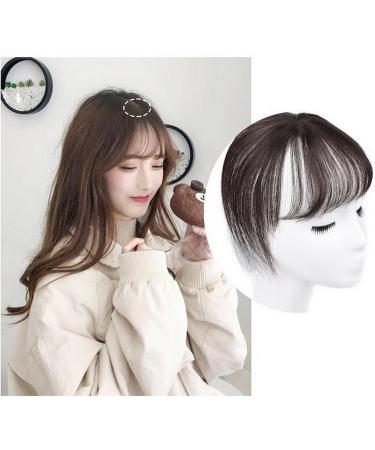 VANANA 3D Seamless Air Bangs Women Clip on Thin Hair Bangs Synthetic Invisible Hair Extension Straight Front Fringe for Daily Look (Dark Brown) - Buy Online on GoSupps.com