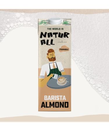 Barista Almond Natur All Drink - Perfect plant-based drink for coffee lovers Delicious fluffy and light foam Fully recyclable (Format: 1L 8 unit box)