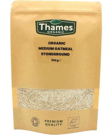 Organic Medium Oatmeal Stoneground - No Additives or Preservatives - High Fibre Vegan GMO-Free Certified Organic - Stone Ground for Maximum Flavor and Nutrients - Thames Organic 1kg - Buy Online on GoSupps.com