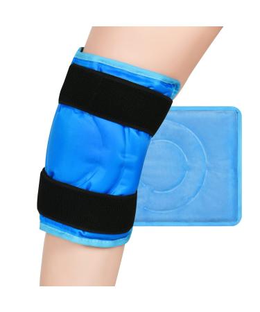 Knee Ice Pack for Injuries Gel Cold Pack Knee Wrap with Cold Compression for Knee Pain Relief Arthritis Tendonitis Meniscus Tear ACL Swelling Bruises Knee Surgery Soft Plush Lining (1 PCS) Knee Ice Pack 1.0