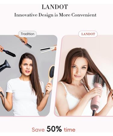 Hot Air Brush 2.0 - One-Step Hair Dryer Styler and Volumizer for Drying, Straightening, Curling - Pink - Buy Online on GoSupps.com