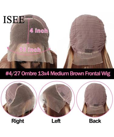 ISEE 24 Ombre 427 Lace Front Wig - 10A Brazilian Body Wave, Pre-Plucked Hairline, 150% Density for Black Women - Buy Online on GoSupps.com