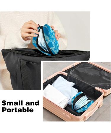 Menstruation Pad Bag with Zipper - Stylish Women's Napkin & Tampon Bag | Blue Fish Silhouettes - Perfect for Girls - Buy Online on GoSupps.com