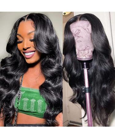 shefleek 250 Density Hd Lace Front Wigs Human Hair 250 Density Wig Human Hair Transparent 5x5 Body Wave Lace Closure Wig 250% Density Brazilian Wigs Human Hair Pre Plucked 26inch 26 Inch 250% 5x5 Body Wave Wig