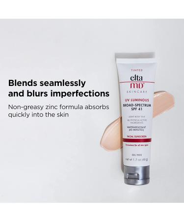EltaMD UV Luminous Tinted Face Sunscreen SPF 41 Rosy Tint - 1.7 oz Tube - Buy Online on GoSupps.com