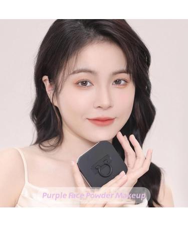 pressed powder face powder translucent purple powder waterproof long lasting matte finish color corrector with puff applicator - Buy Online on GoSupps.com