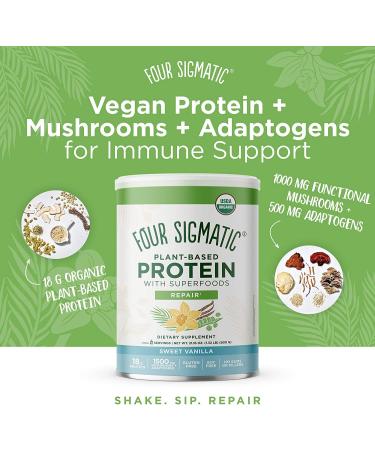 Four Sigmatic Plant-Based Protein with Superfoods - Sweet Vanilla 1.32 lbs (600g) - Boost Energy & Wellness - Buy Online on GoSupps.com