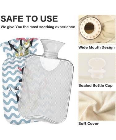 Naanle Ocean Wave Anchor Hot Water Bottle - 1L Transparent Heat Bottle for Bed Hand & Feet Warmer | Pain Relief & Cold Therapy - Buy Online on GoSupps.com