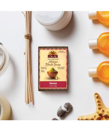 OKAY Pure Naturals African Black Soap Henna 5.5oz - Natural Skin & Hair Care - Buy Online on GoSupps.com