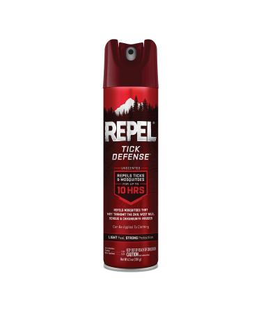 Repel Tick Defense, Repels Ticks & Mosquitos For Up To 10 Hours, Keep Ticks Away, (Unscented Aerosol Spray) 6.5 fl Ounce 1 Pack