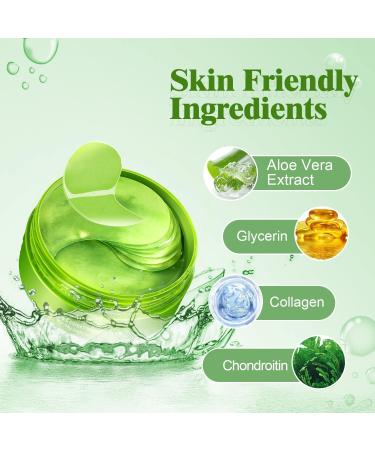 Aloe Vera Eye Pads 60 PCS - Anti-Aging, Soothing, Hydrating & Moisturizing Under Eye Patches - Buy Online on GoSupps.com